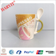 Großhandel 11oz Becher Starbuck / OEM China Hersteller Italien Cafe Tassen / 2014 Hot Verkauf &amp; Verkauf Porzellan Tassen mit Löffel